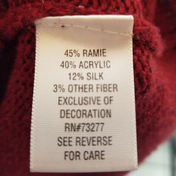 The Most Beautiful Vintage Christmas Sweater Cardigan Silk Blend Size Small - Picture 5 of 6